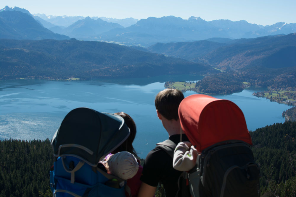Aussicht auf Walchensee, Karwendel und Wettersteinmassiv